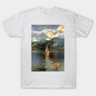 Vintage Sailboat in the lake T-Shirt